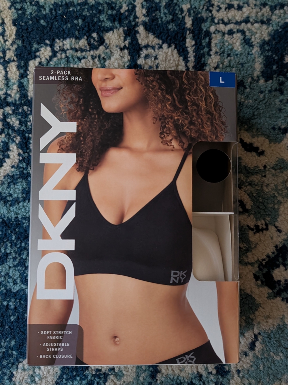 DKNY Women's 2-Pack Seamless Bra - Black & Ivory Nib Size Large 36d 38c 38d